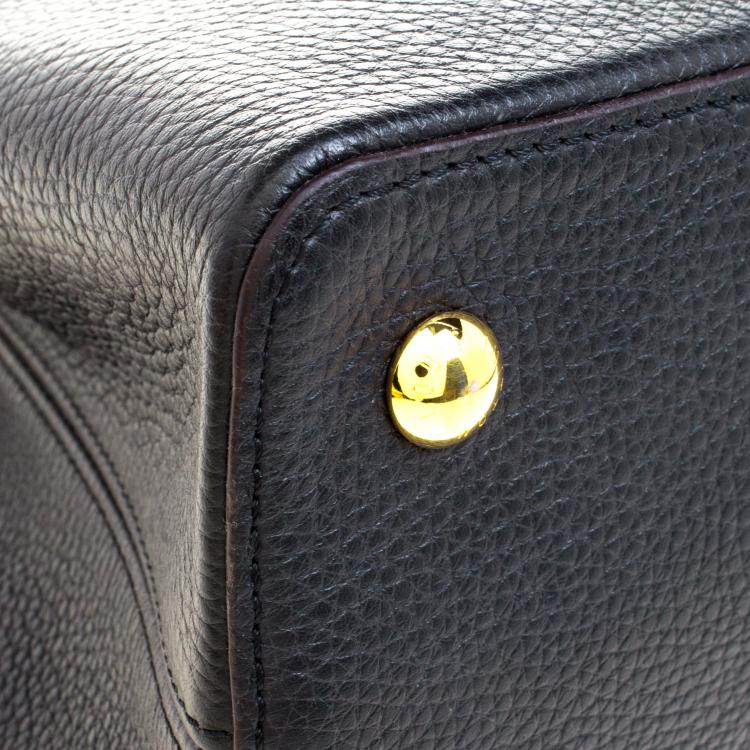 Pre Owned Louis Vuitton Black Taurillon Leather Capucines MM Bag