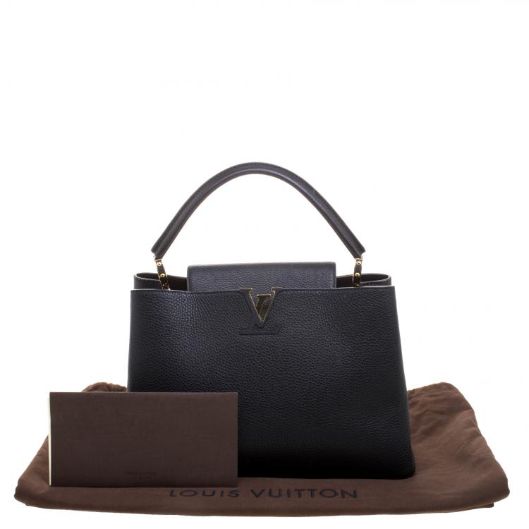 Pre Owned Louis Vuitton Black Taurillon Leather Capucines MM Bag
