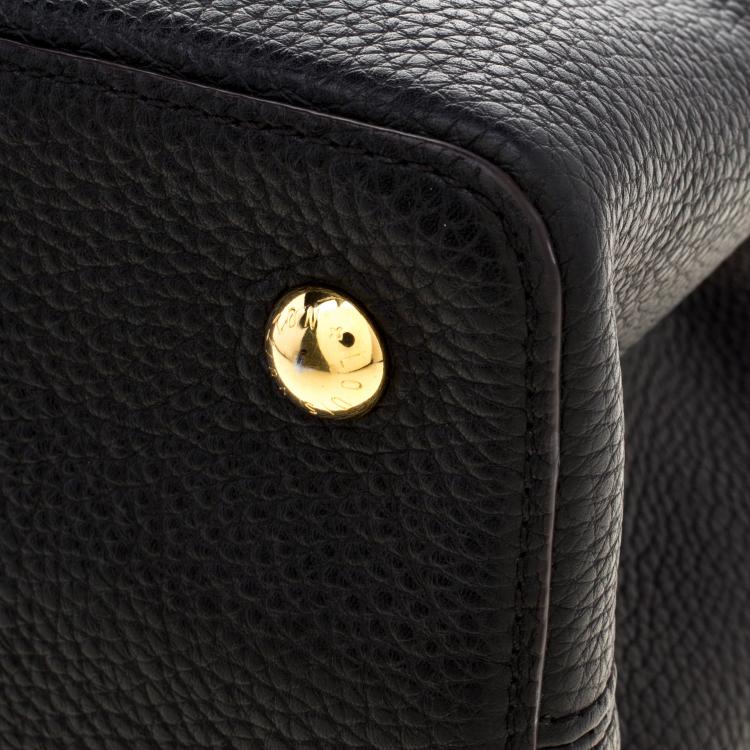 Pre Owned Louis Vuitton Black Taurillon Leather Capucines MM Bag