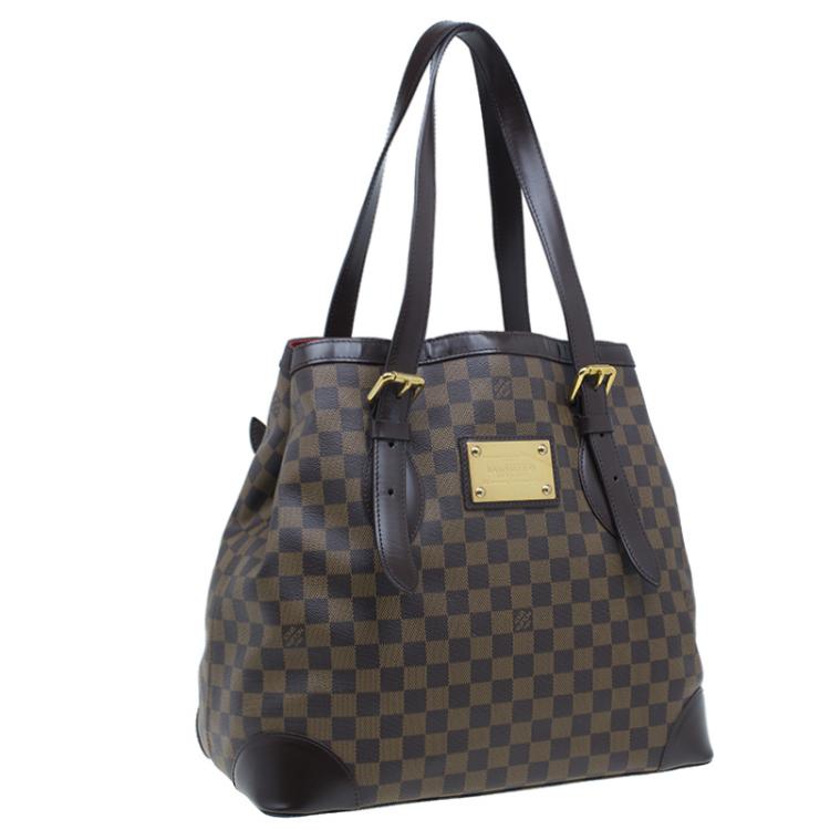 Pre Owned Louis Vuitton Damier Ebene Canvas Hampstead MM Tote