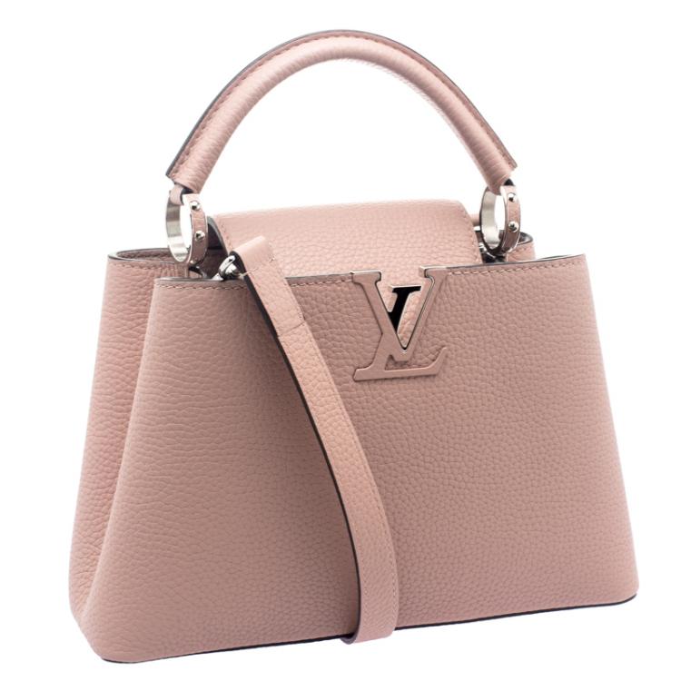 Pre Owned Louis Vuitton Beige Taurillon Leather Capucines BB Bag