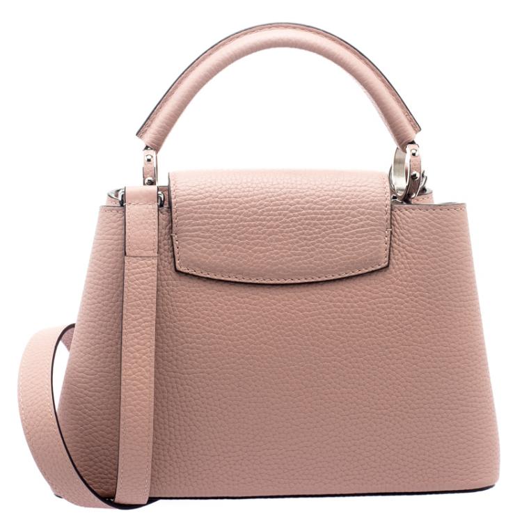 Pre Owned Louis Vuitton Beige Taurillon Leather Capucines BB Bag