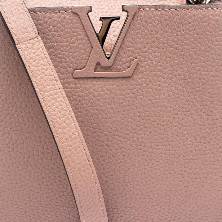 Pre Owned Louis Vuitton Beige Taurillon Leather Capucines BB Bag