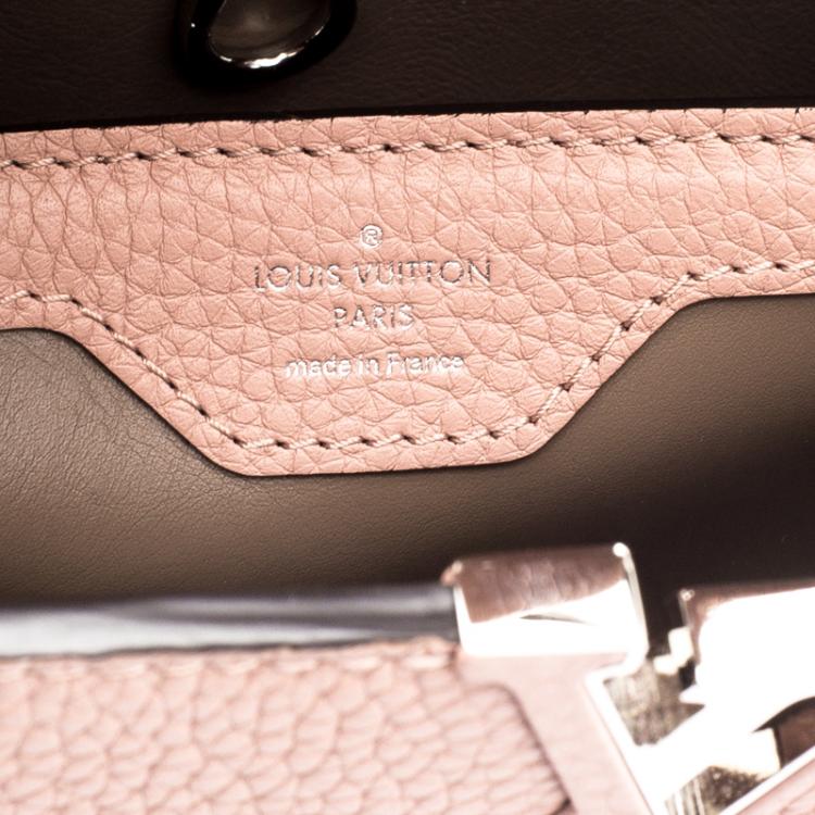 Pre Owned Louis Vuitton Beige Taurillon Leather Capucines BB Bag