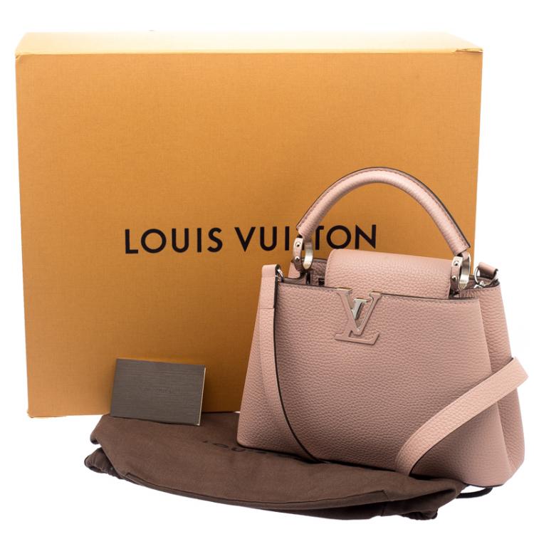 Pre Owned Louis Vuitton Beige Taurillon Leather Capucines BB Bag