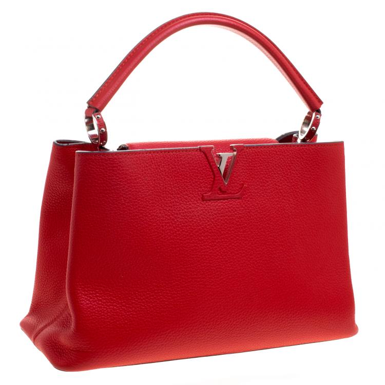 مملوكة مسبقًا Louis Vuitton Red Taurillon Leather Capucines MM Bag