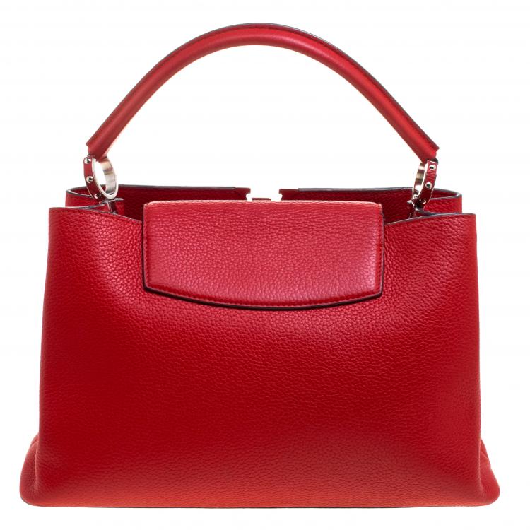 مملوكة مسبقًا Louis Vuitton Red Taurillon Leather Capucines MM Bag