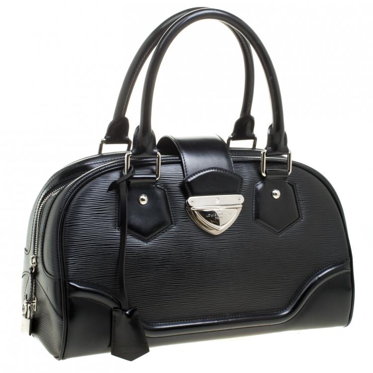 Pre Owned Louis Vuitton Black Epi Leather Bowling Montaigne GM Bag