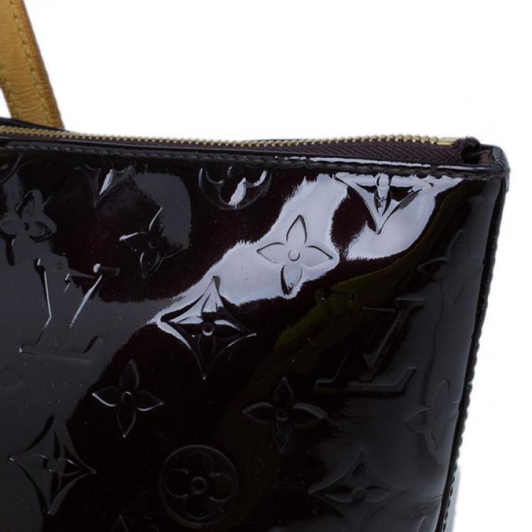 Pre Owned Louis Vuitton Amarante Monogram Vernis Bellevue GM