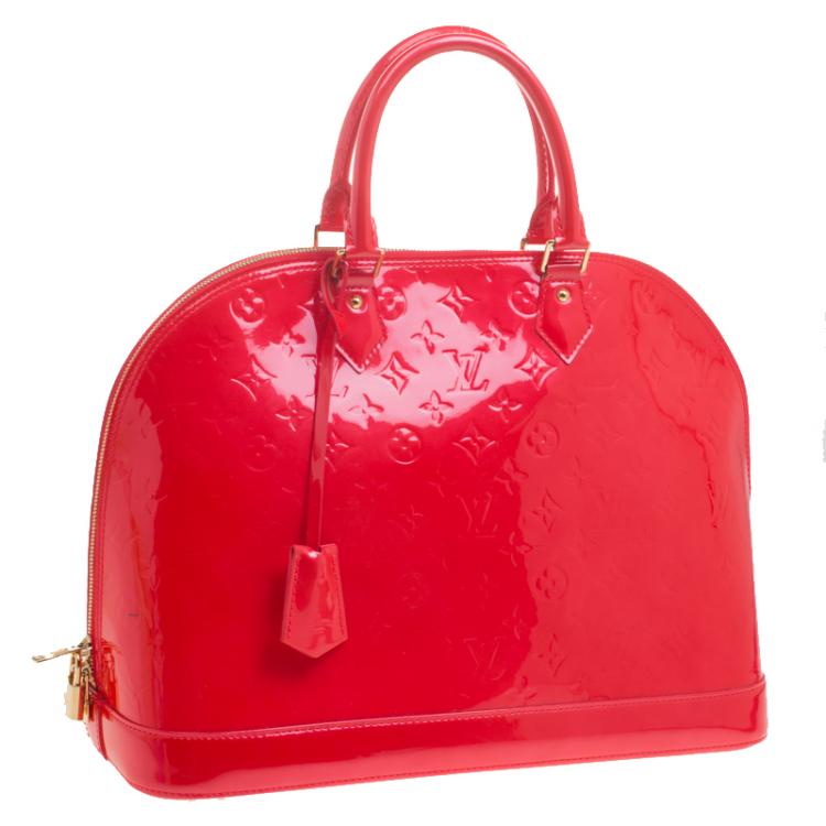 Pre Owned Louis Vuitton Rose Pop Monogram Vernis Alma GM Bag