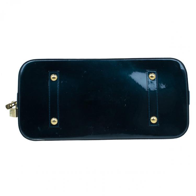 Pre Owned Louis Vuitton Green Monogram Vernis Alma GM