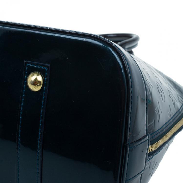 Pre Owned Louis Vuitton Green Monogram Vernis Alma GM