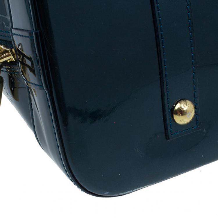 Pre Owned Louis Vuitton Green Monogram Vernis Alma GM