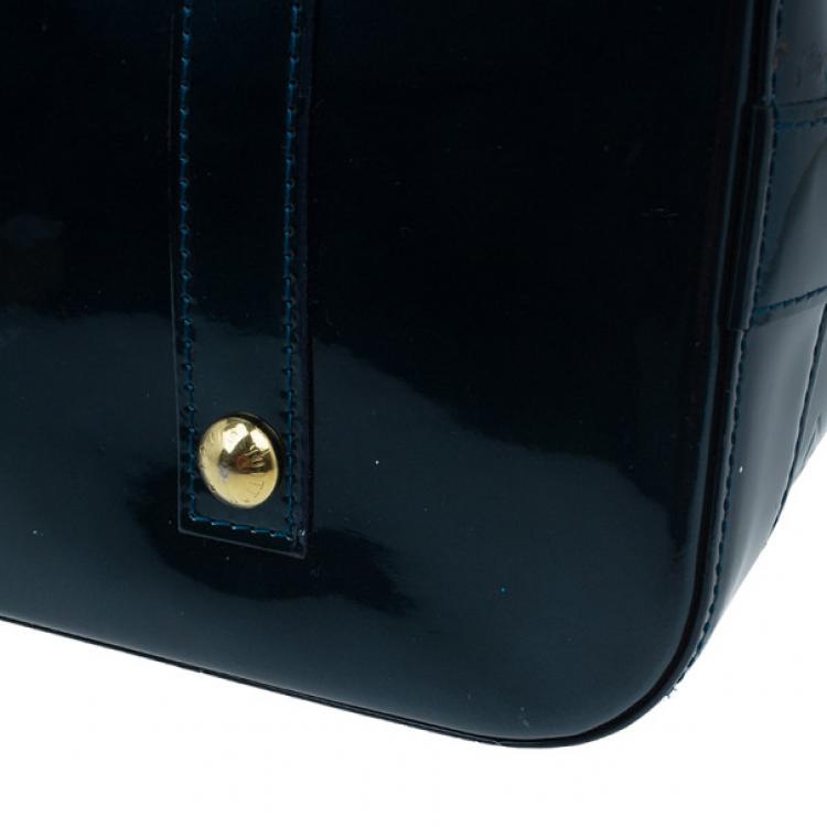 Pre Owned Louis Vuitton Green Monogram Vernis Alma GM