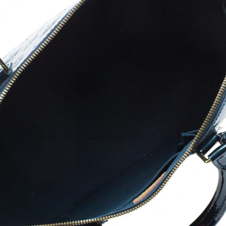 Pre Owned Louis Vuitton Green Monogram Vernis Alma GM