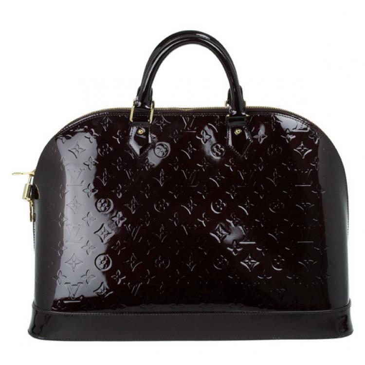 Pre Owned Louis Vuitton Amarante Monogram Vernis Alma GM XL
