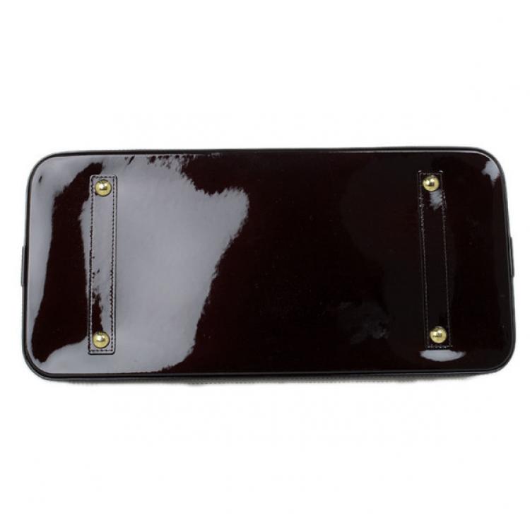 Pre Owned Louis Vuitton Amarante Monogram Vernis Alma GM XL