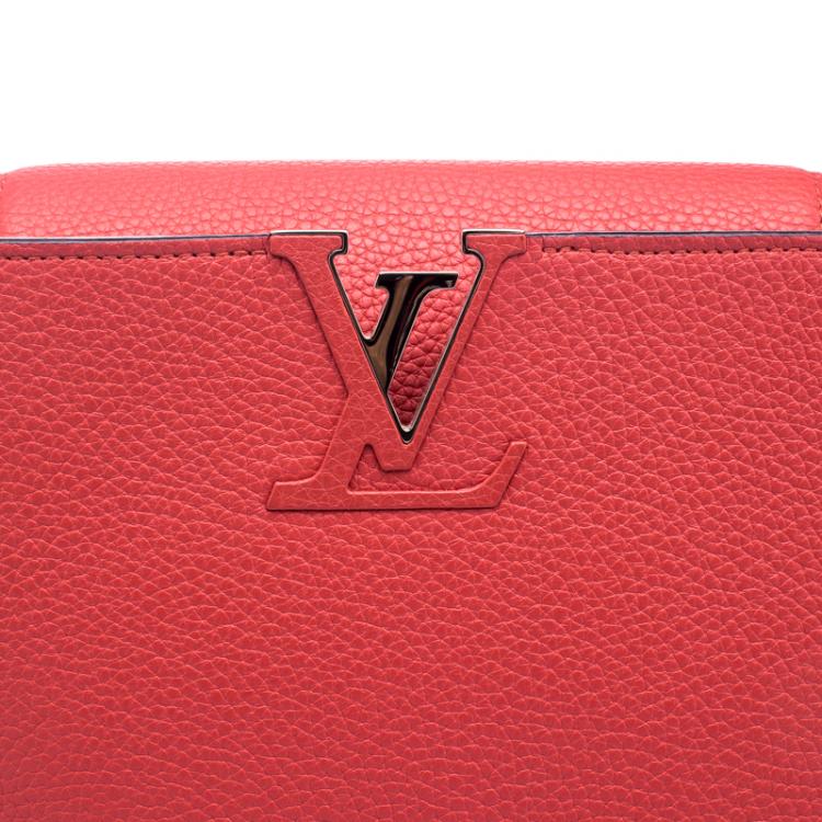 Pre Owned Louis Vuitton Corall Taurillon Leather Capucines MM Bag