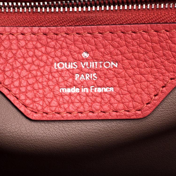 Pre Owned Louis Vuitton Corall Taurillon Leather Capucines MM Bag