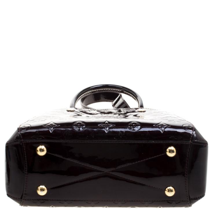 Pre Owned Louis Vuitton Amarante Monogram Vernis Montaigne BB Bag