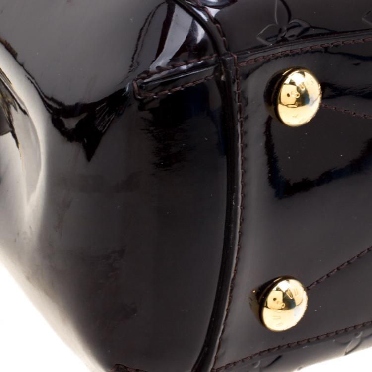Pre Owned Louis Vuitton Amarante Monogram Vernis Montaigne BB Bag