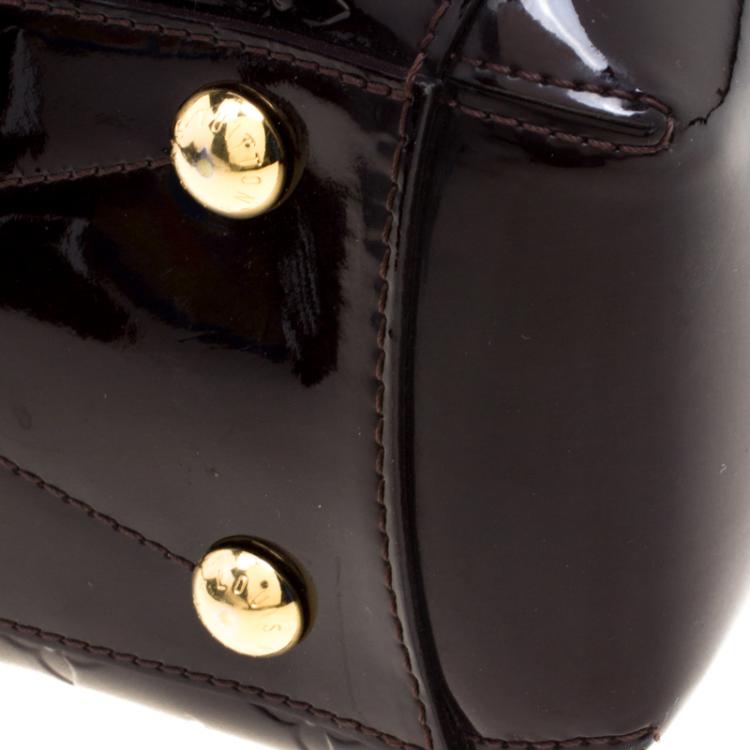 Pre Owned Louis Vuitton Amarante Monogram Vernis Montaigne BB Bag