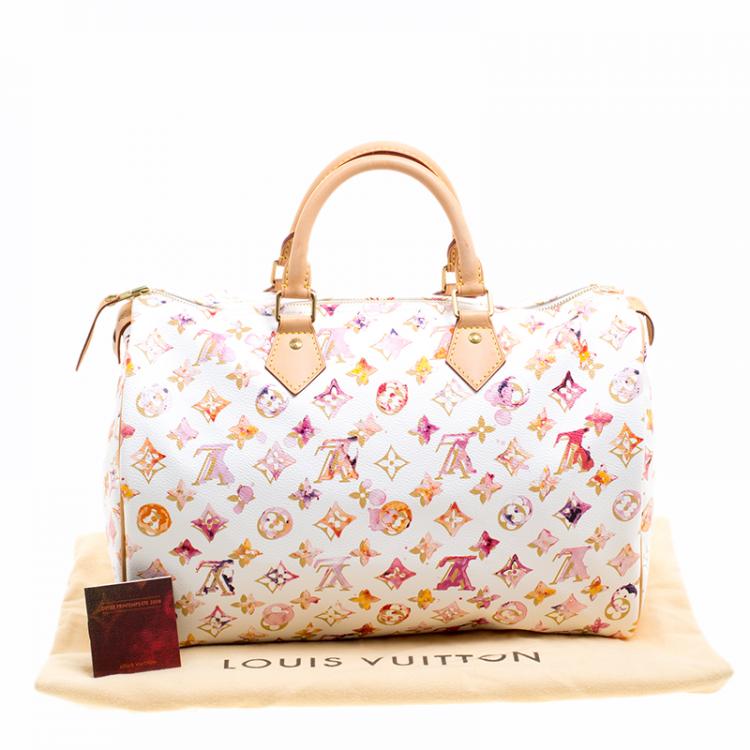 مملوكة مسبقًا Louis Vuitton Monogram Canvas Watercolor Aquarelle Richard Prince Speedy 35 Bag