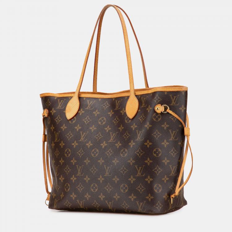 Pre Owned Louis Vuitton Brown Monogram Neverfull MM