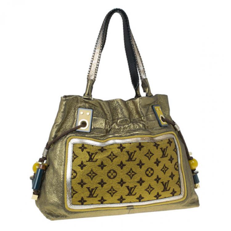 Pre Owned Louis Vuitton Gold Lurex Limited Edition Sunbird Bag