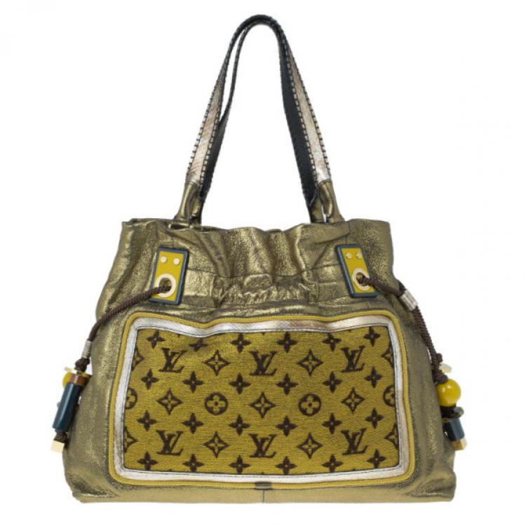 Pre Owned Louis Vuitton Gold Lurex Limited Edition Sunbird Bag