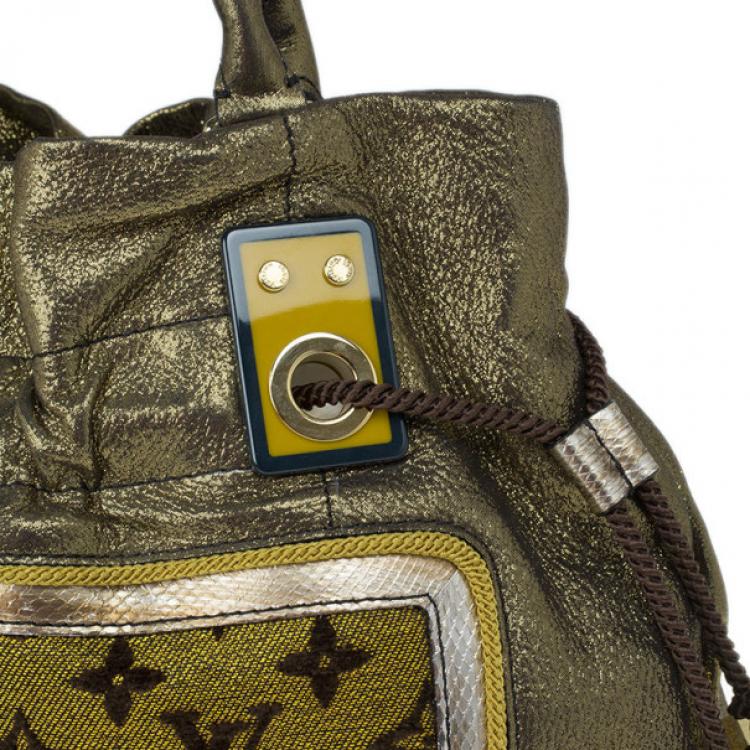 Pre Owned Louis Vuitton Gold Lurex Limited Edition Sunbird Bag