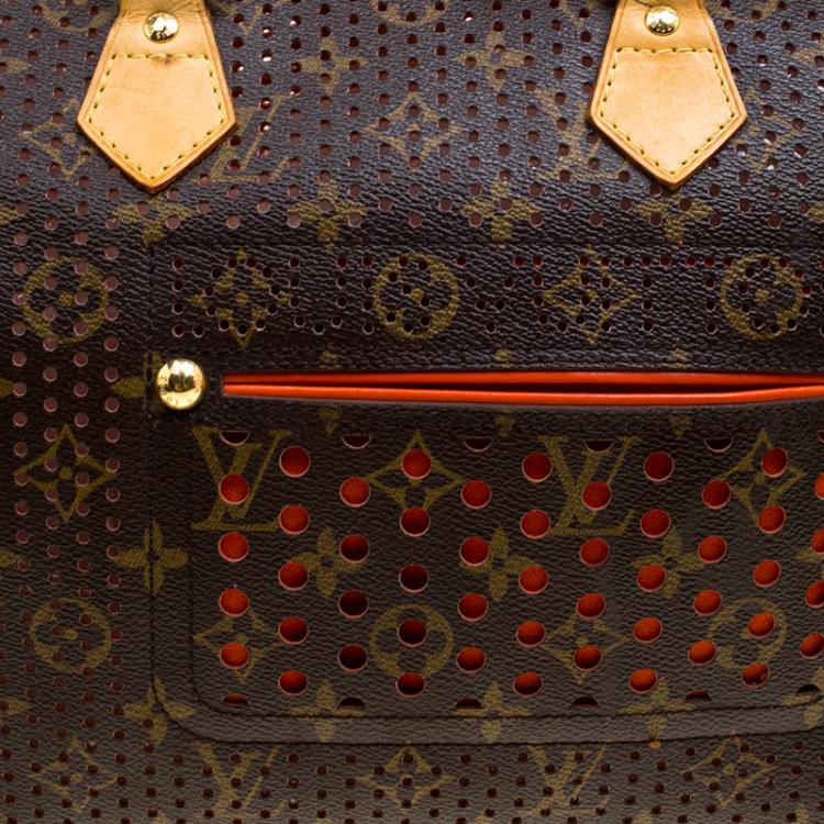 مملوكة مسبقًا Louis Vuitton Orange Monogram Perforated Canvas Limited Edition Speedy 30 Bag