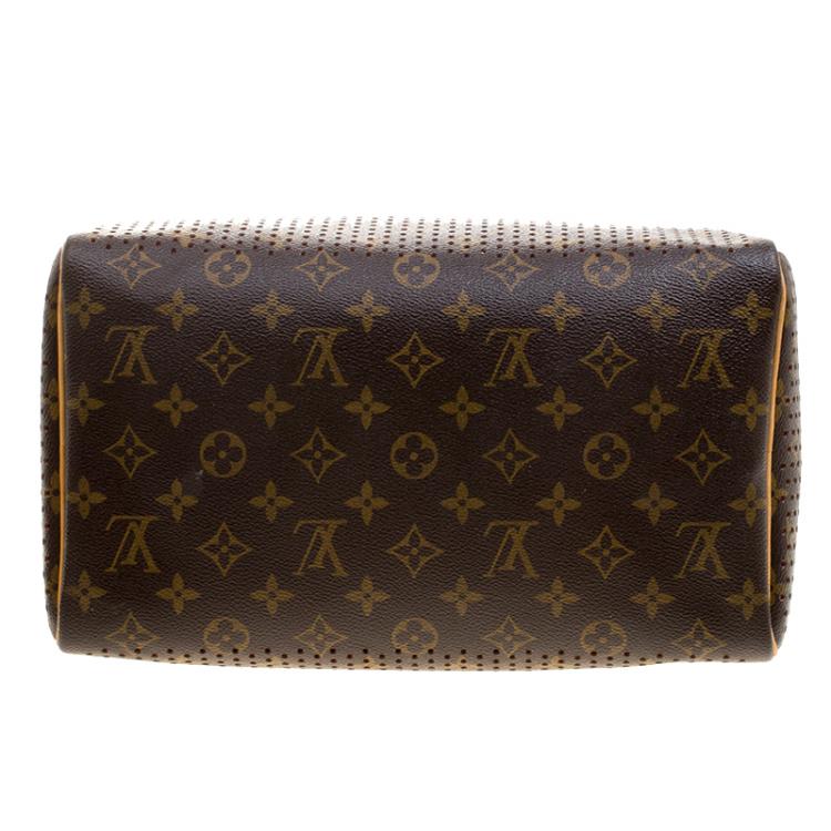 مملوكة مسبقًا Louis Vuitton Orange Monogram Perforated Canvas Limited Edition Speedy 30 Bag