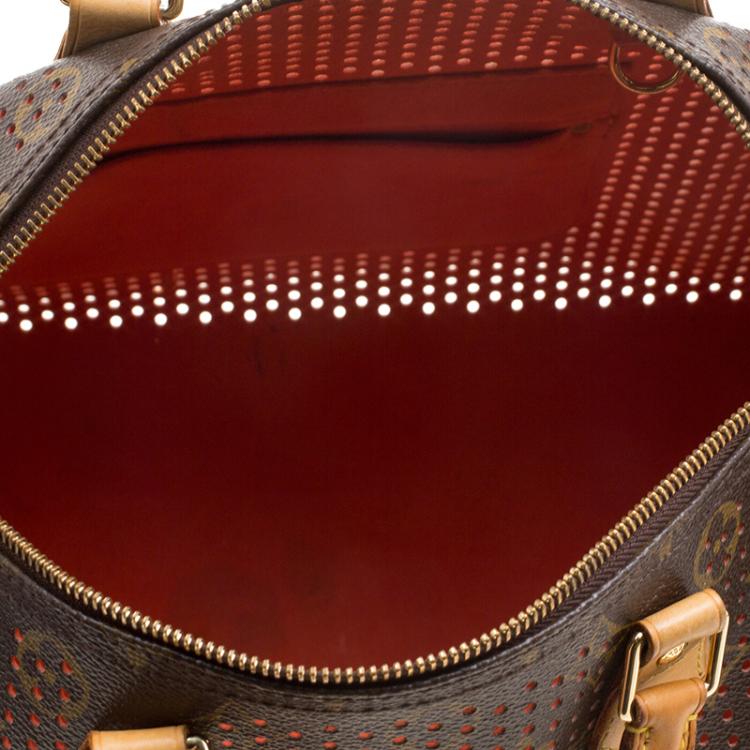 مملوكة مسبقًا Louis Vuitton Orange Monogram Perforated Canvas Limited Edition Speedy 30 Bag