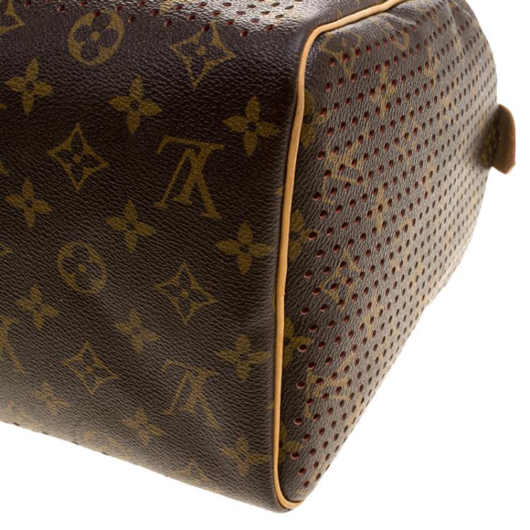 مملوكة مسبقًا Louis Vuitton Orange Monogram Perforated Canvas Limited Edition Speedy 30 Bag