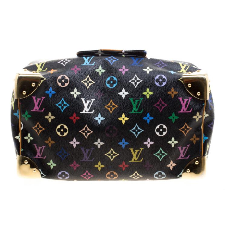 Pre Owned Louis Vuitton Black Multicolor Monogram Canvas Speedy 30