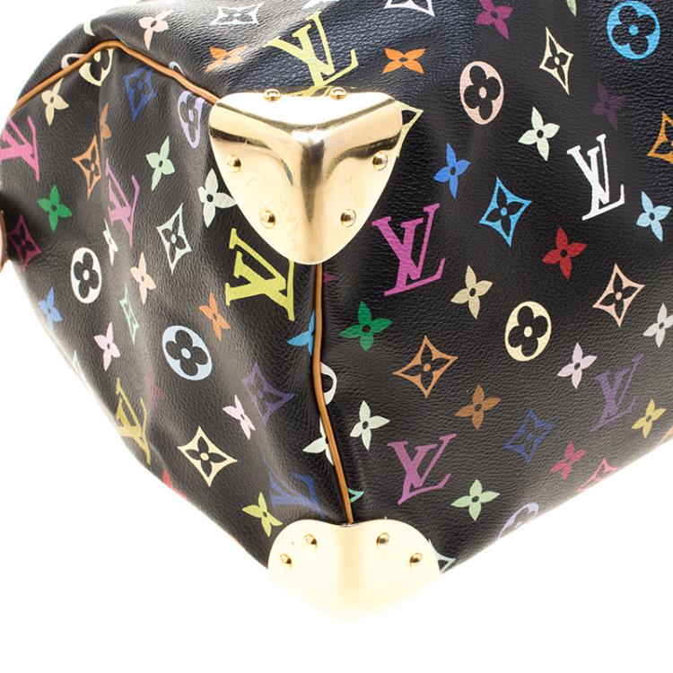 Pre Owned Louis Vuitton Black Multicolor Monogram Canvas Speedy 30