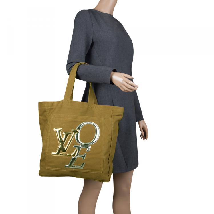 Louis Vuitton Khaki Canvas Limited Edition That's Love Miroir Tote