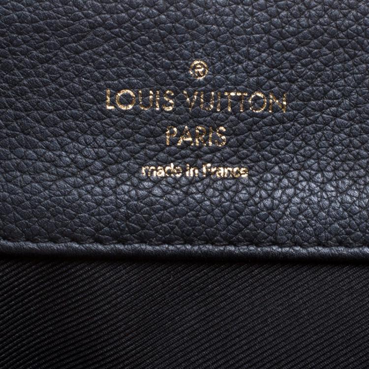 Pre Owned Louis Vuitton Black Leather and Python Lockme MM Bag
