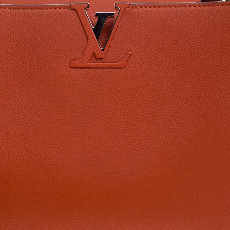 Pre Owned Louis Vuitton Corall Taurillon Leather Capucines MM Bag