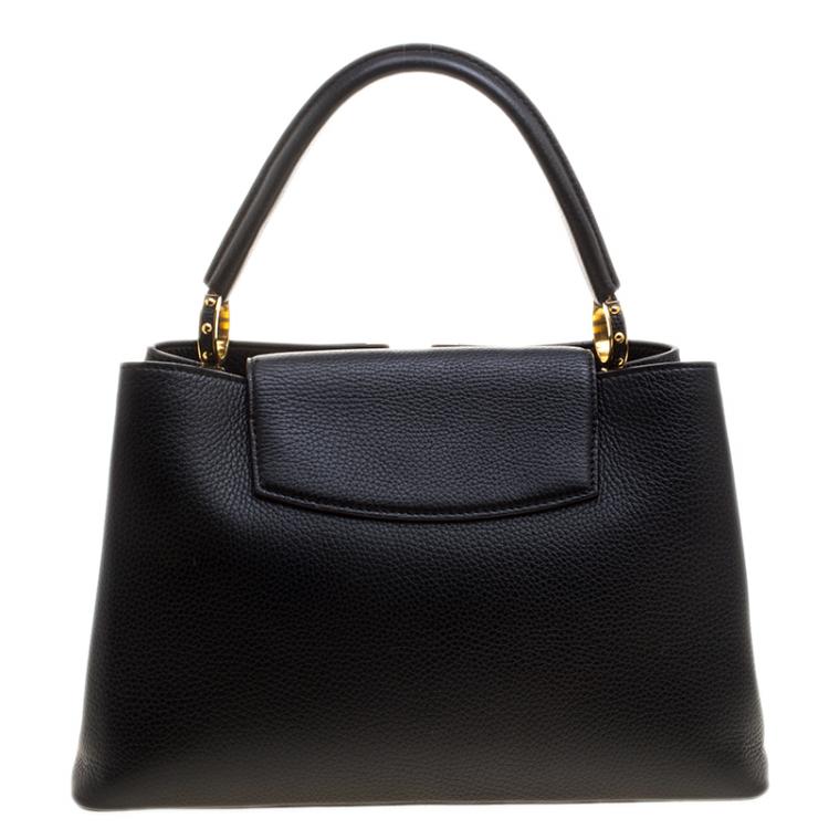Pre Owned Louis Vuitton Black Taurillon Leather Capucines MM Bag