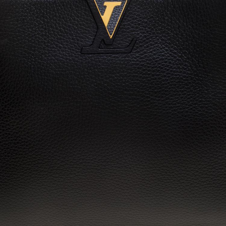 Pre Owned Louis Vuitton Black Taurillon Leather Capucines MM Bag