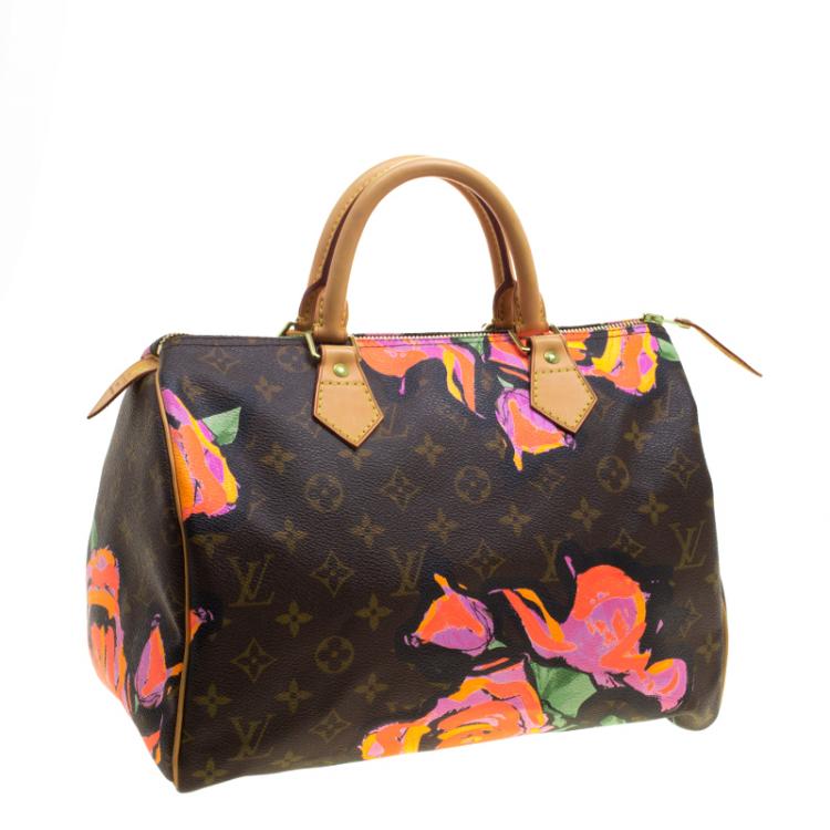Pre Owned Louis Vuitton Multicolor Monogram Canvas Limited Edition Stephen Sprouse Roses Speedy 30