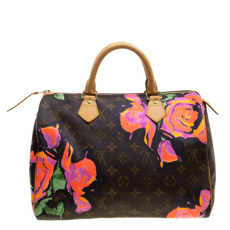 Pre Owned Louis Vuitton Multicolor Monogram Canvas Limited Edition Stephen Sprouse Roses Speedy 30