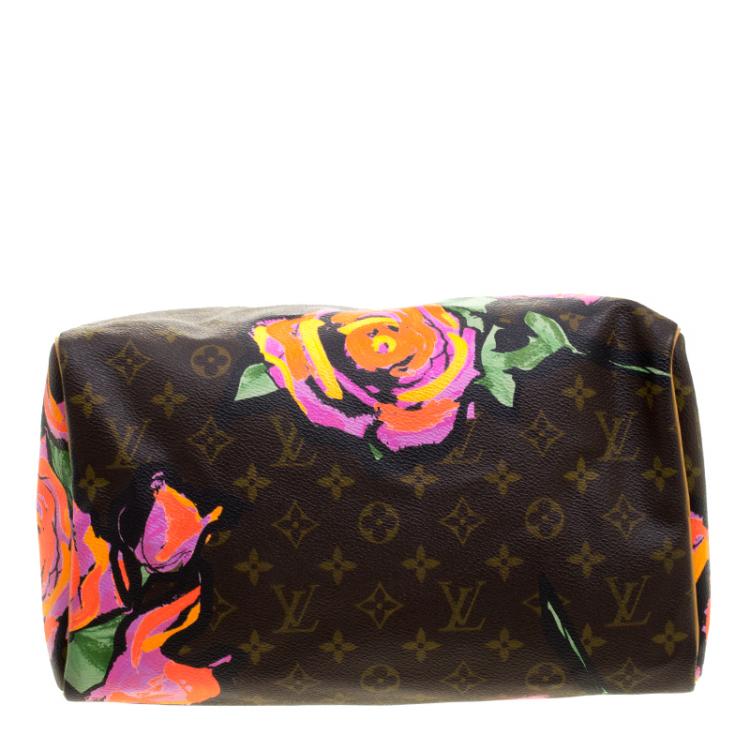 Pre Owned Louis Vuitton Multicolor Monogram Canvas Limited Edition Stephen Sprouse Roses Speedy 30