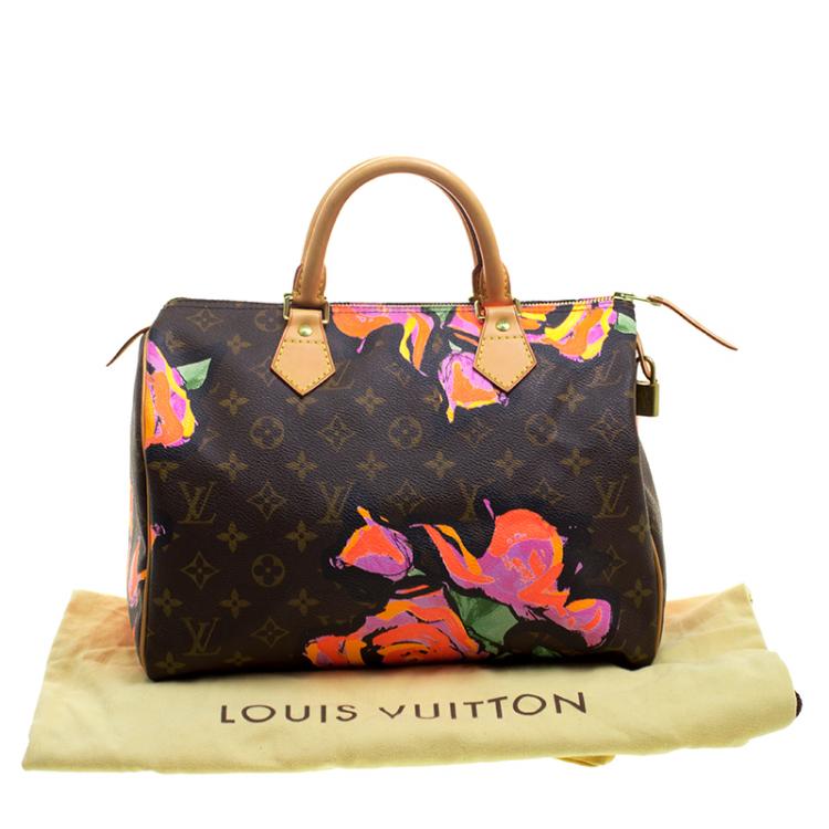 Pre Owned Louis Vuitton Multicolor Monogram Canvas Limited Edition Stephen Sprouse Roses Speedy 30