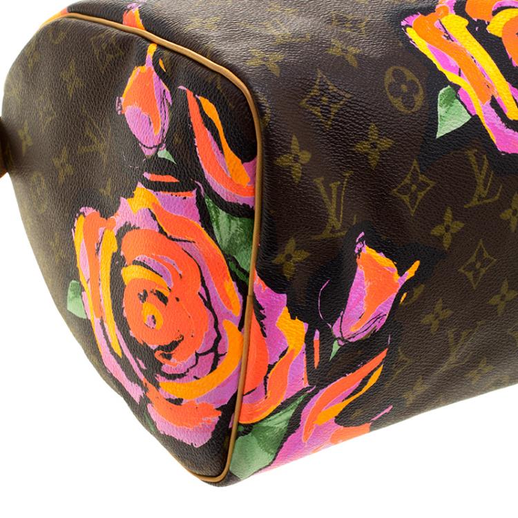 Pre Owned Louis Vuitton Multicolor Monogram Canvas Limited Edition Stephen Sprouse Roses Speedy 30