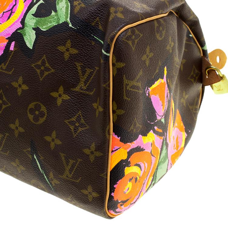 Pre Owned Louis Vuitton Multicolor Monogram Canvas Limited Edition Stephen Sprouse Roses Speedy 30