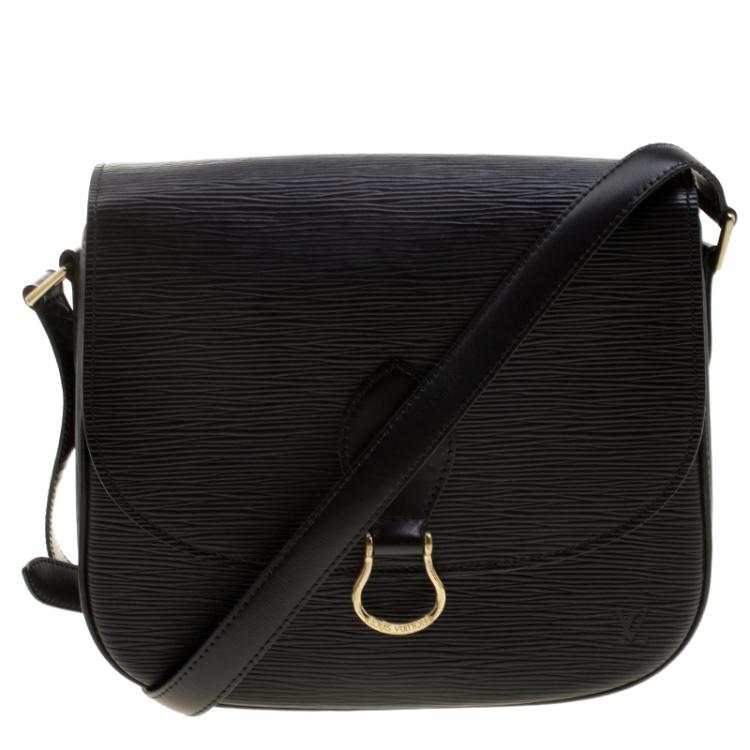 Authentic Louis Vuitton Epi Leather Saint Cloud GM Bag with wallet black set