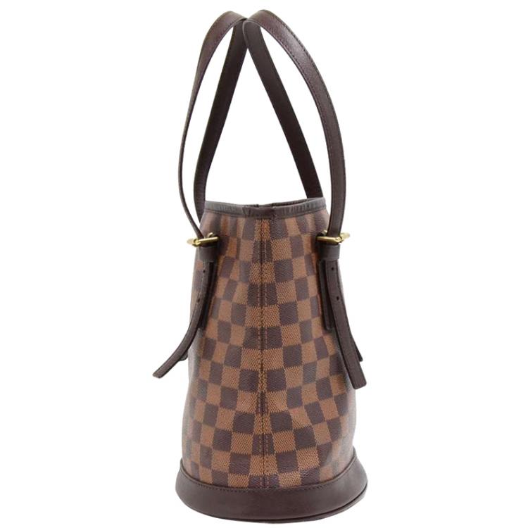 Pre Owned Louis Vuitton Damier Ebene Canvas Marais Bucket Bag